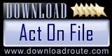 5 stars award by DownloadRoute.com for Act on File, 2012